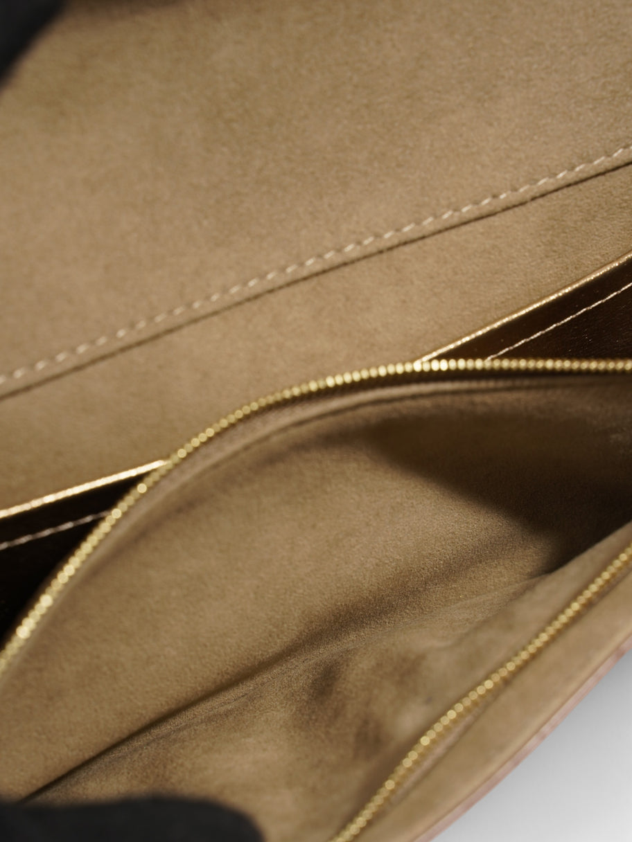 Louis Vuitton Louise Clutch Gold Leather Image 10