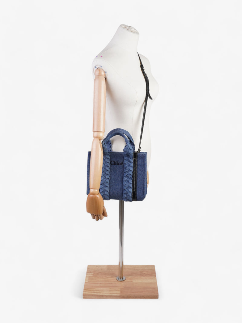  Chloe Woody Tote Denim / Black Denim Small