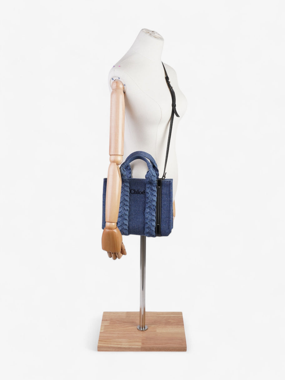 Chloe Woody Tote Denim / Black Denim Small Image 2