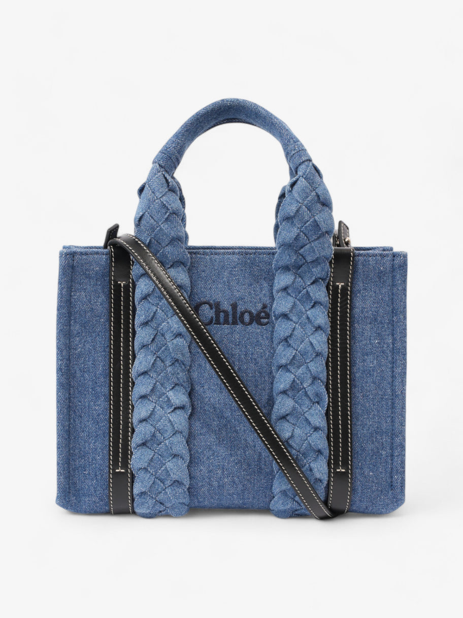 Chloe Woody Tote Denim / Black Denim Small Image 1