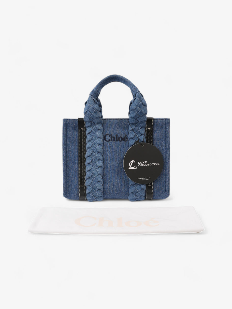 Chloe Woody Tote Denim / Black Denim Small Image 9