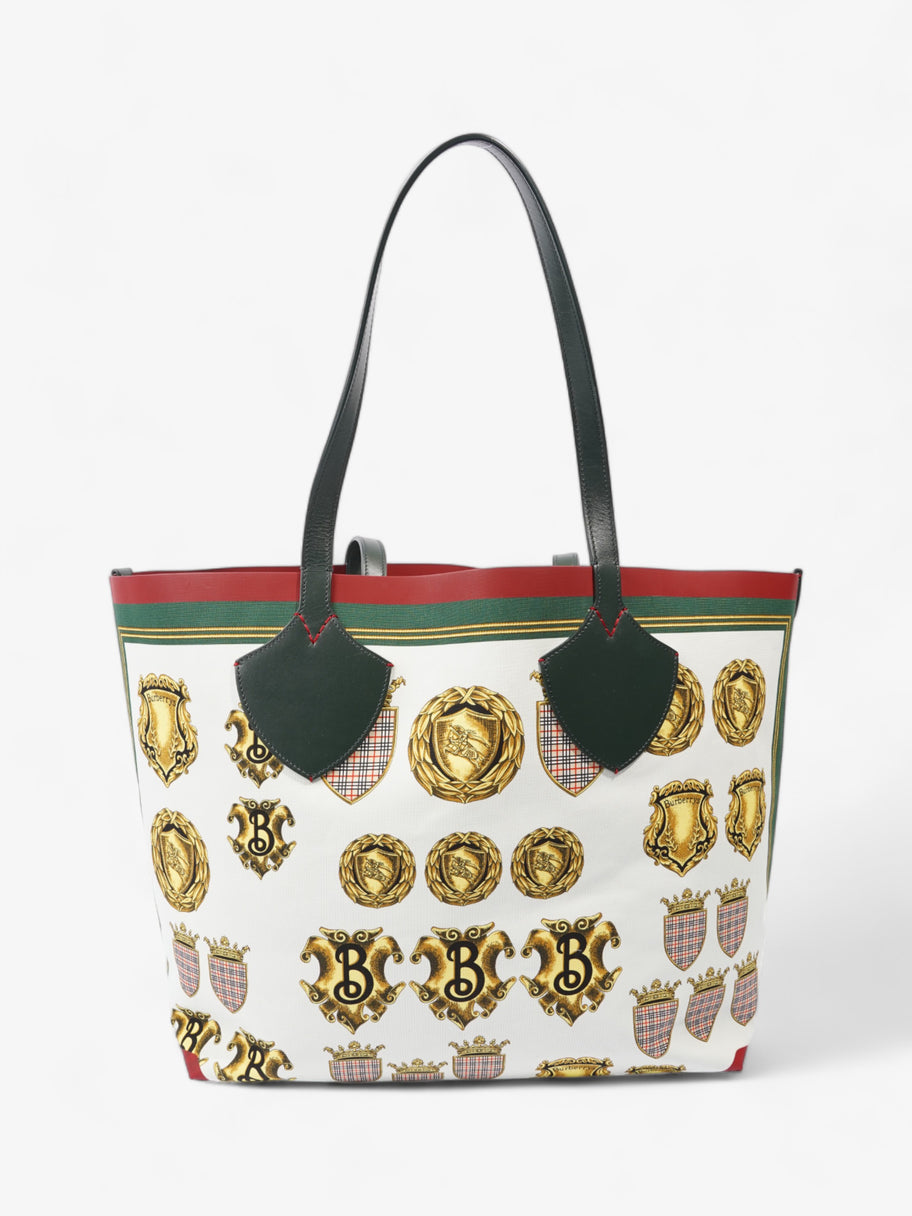 The Giant Reversible Tote Cream / Gold / Green Cotton Image 4