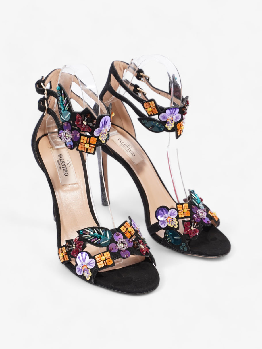 Valentino Embellished Sandals 100 Black / Multicolour  Suede EU 36 UK 3 Image 2