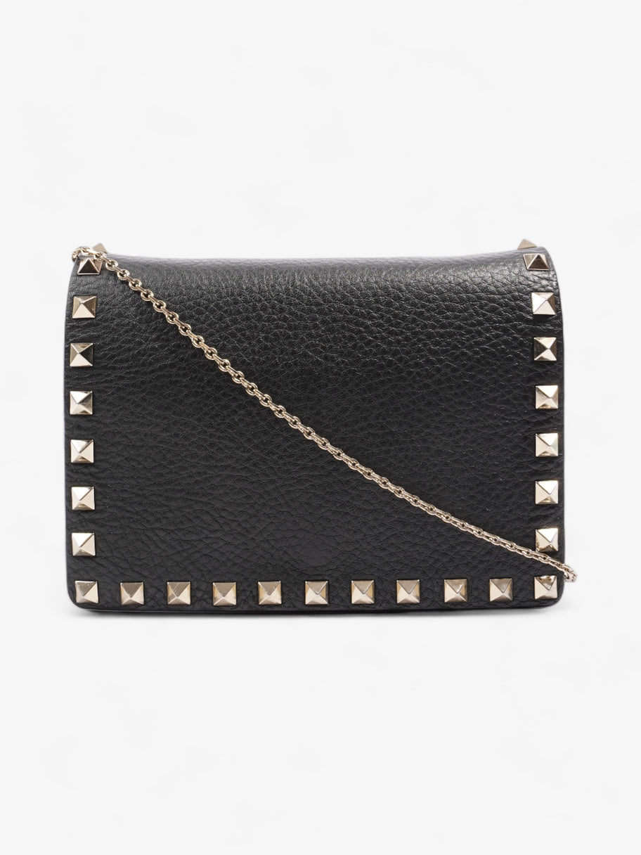 Valentino Rockstud Wallet On Chain Black Calfskin Leather Image 1