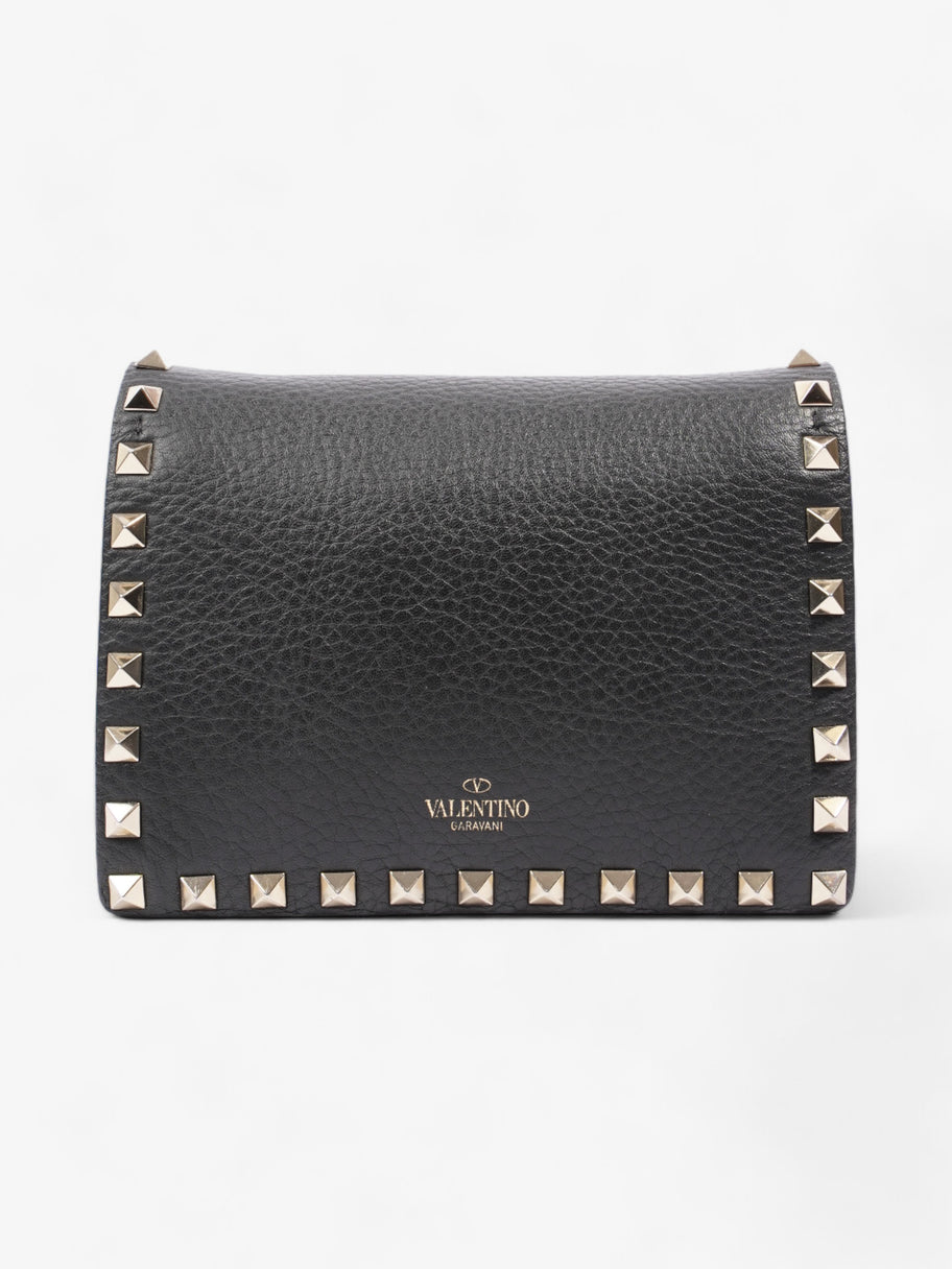 Valentino Rockstud Wallet On Chain Black Calfskin Leather Image 4