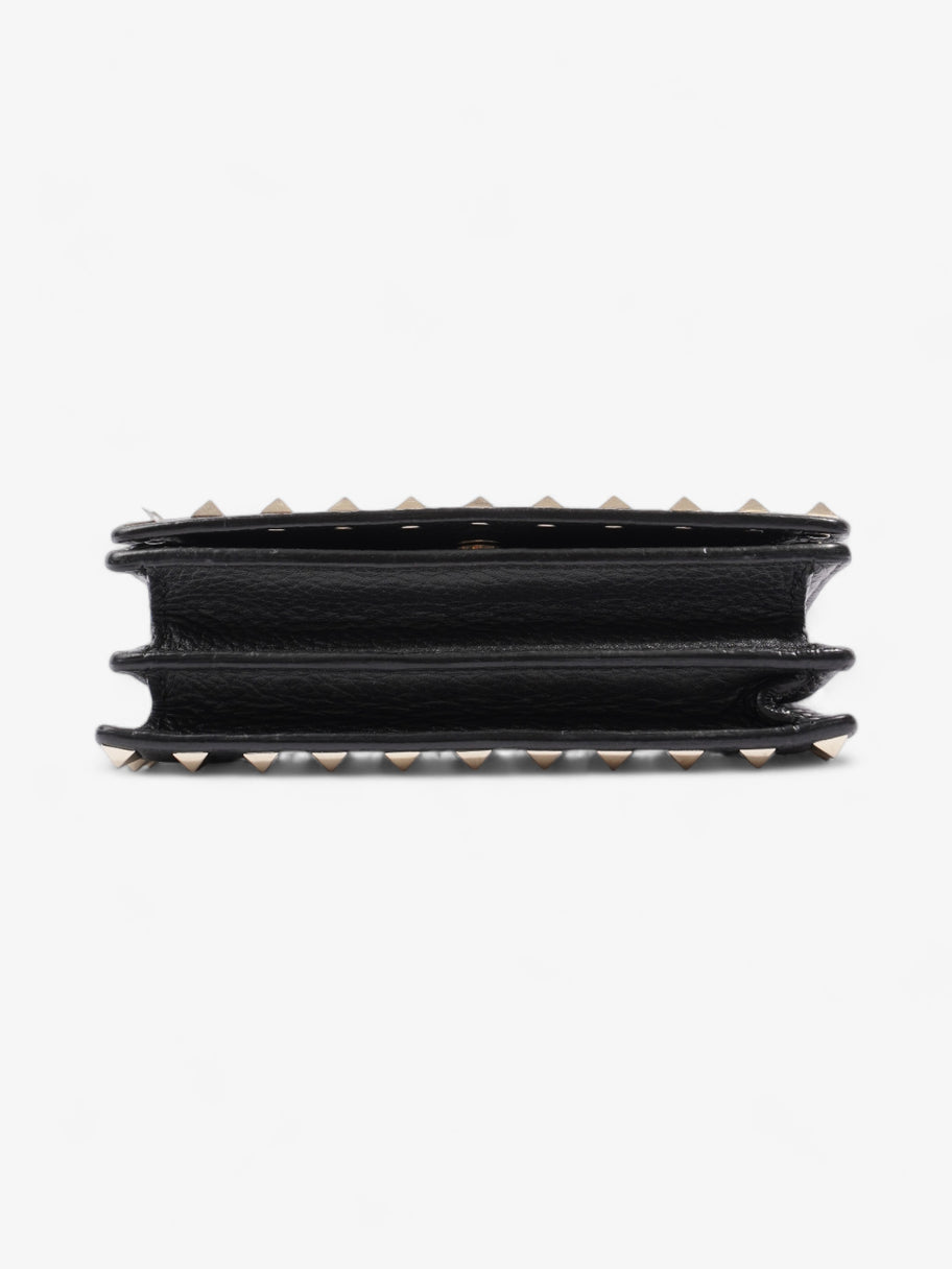 Valentino Rockstud Wallet On Chain Black Calfskin Leather Image 6