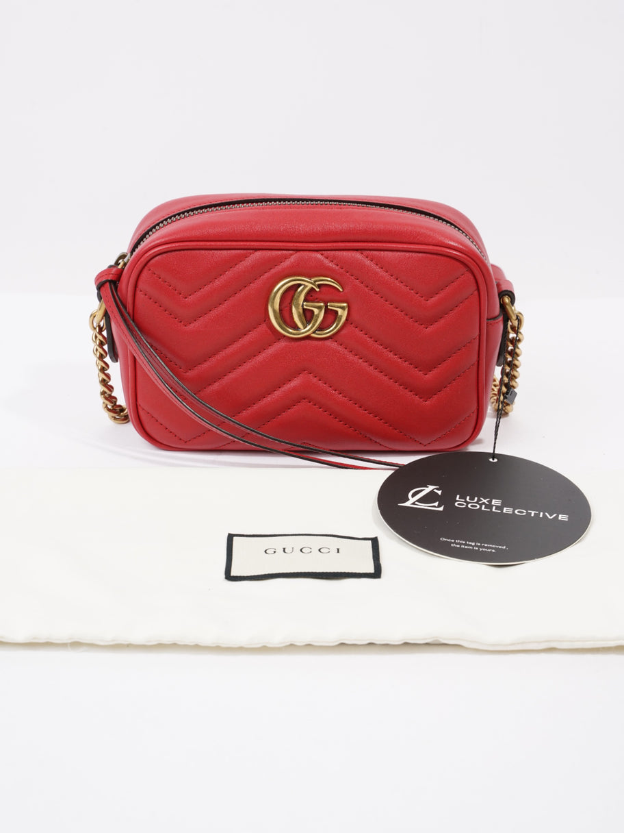 Gucci GG Marmont Red Matelasse Leather Mini Image 9