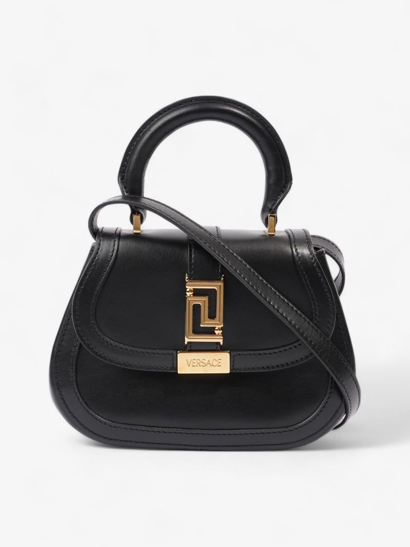  Versace Top Handle Bag Black Leather Mini