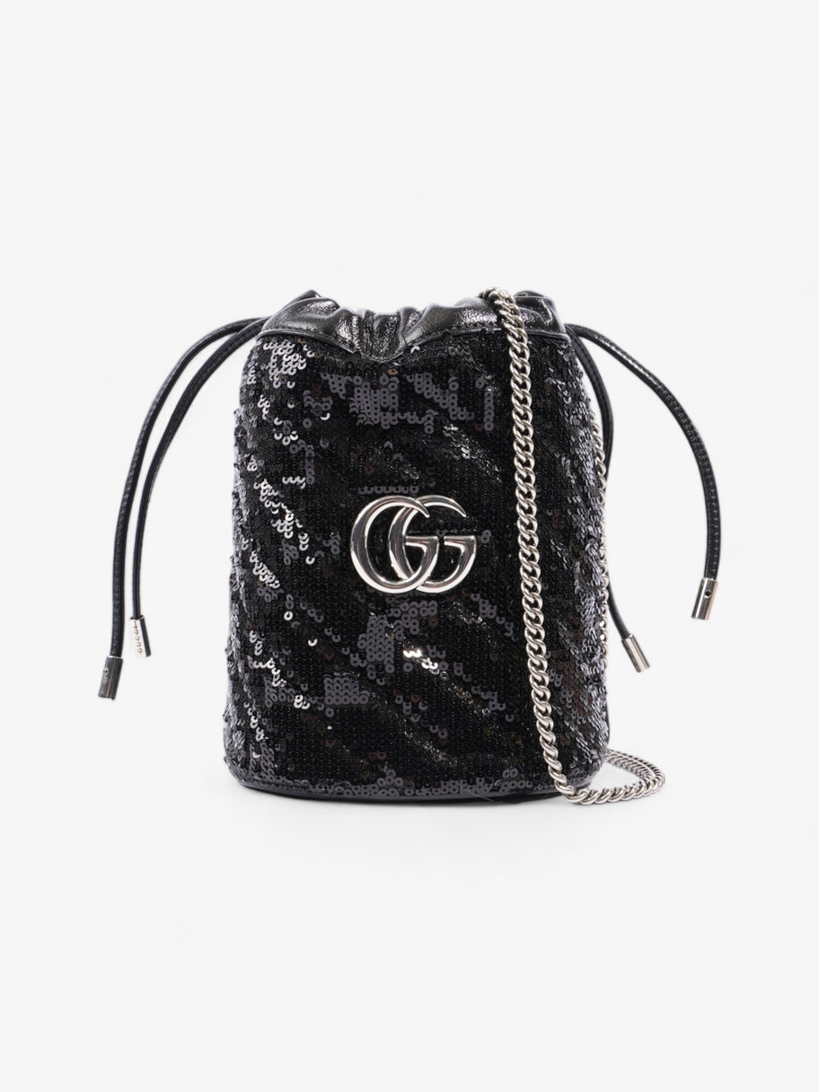 Gucci GG Marmont Bucket Bag Black Sequin Image 1