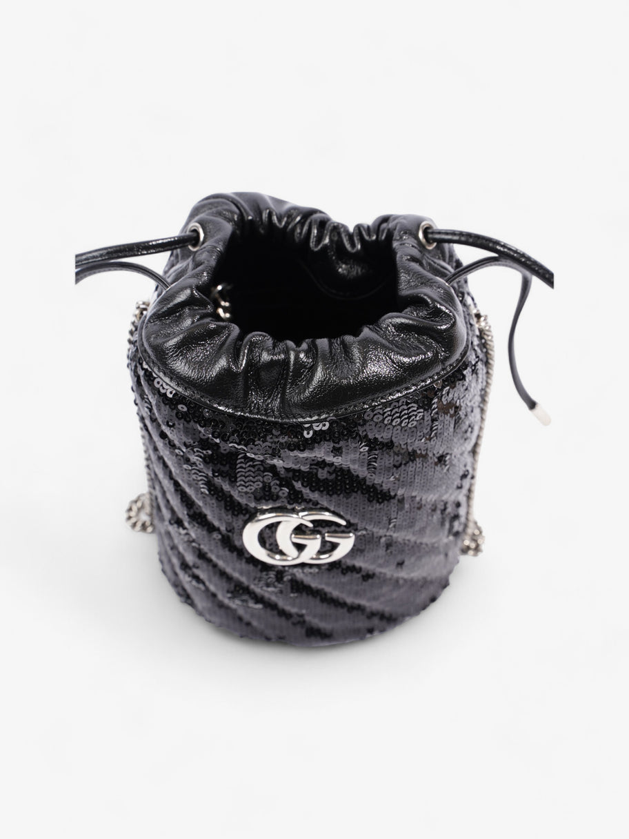 Gucci GG Marmont Bucket Bag Black Sequin Luxe Collective