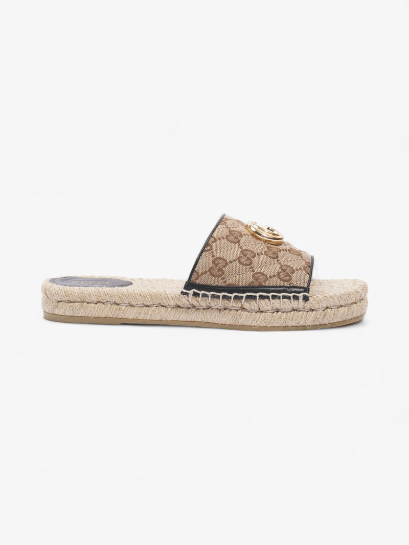  Gucci GG Espadrille Slides GG Supreme Canvas EU 38.5 UK 5.5