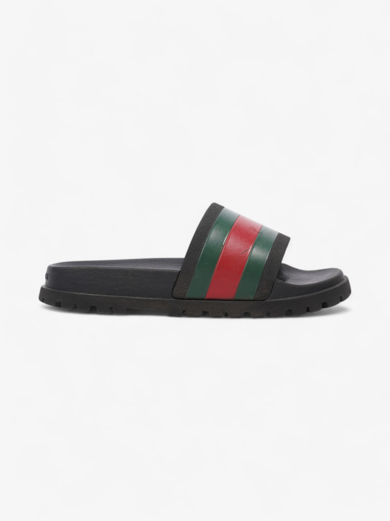  Gucci Pursuit Trek Slides Black / Green / Red Rubber EU 41 UK 7