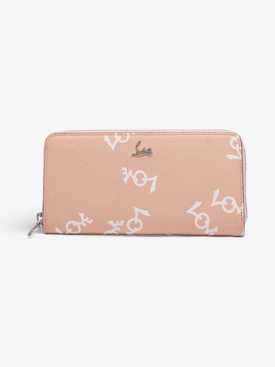 Christian Louboutin Love Zip Around Wallet Peach / White Leather Image 1