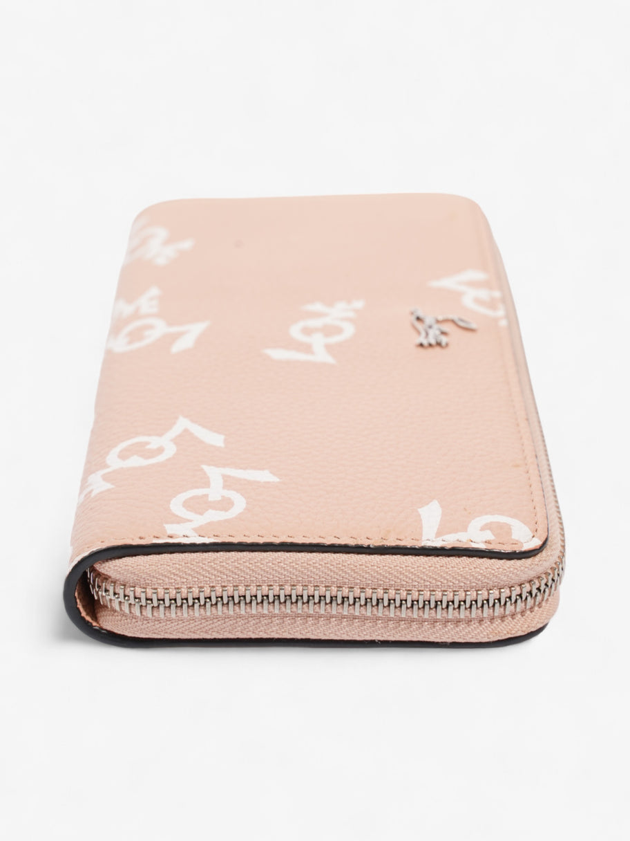 Christian Louboutin Love Zip Around Wallet Peach / White Leather Image 3