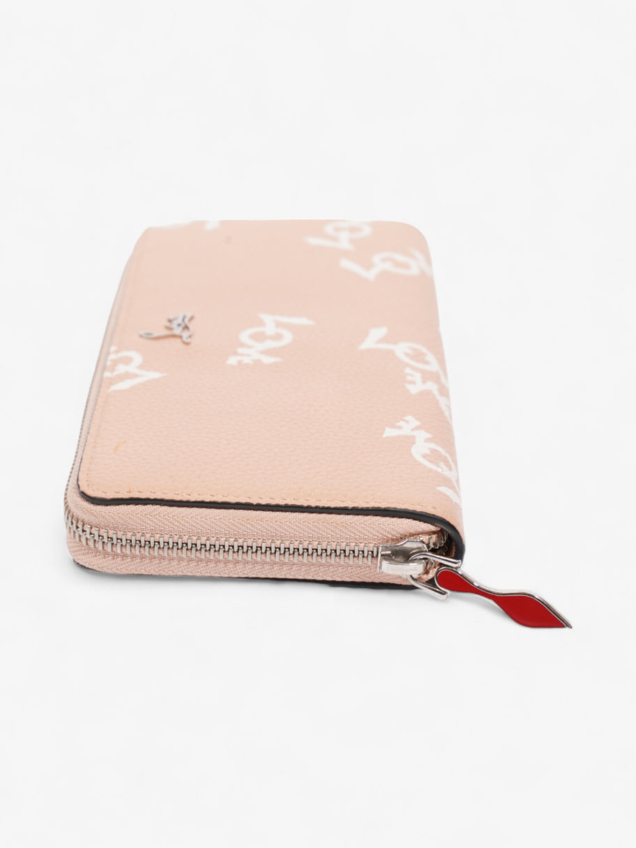 Christian Louboutin Love Zip Around Wallet Peach / White Leather Image 4