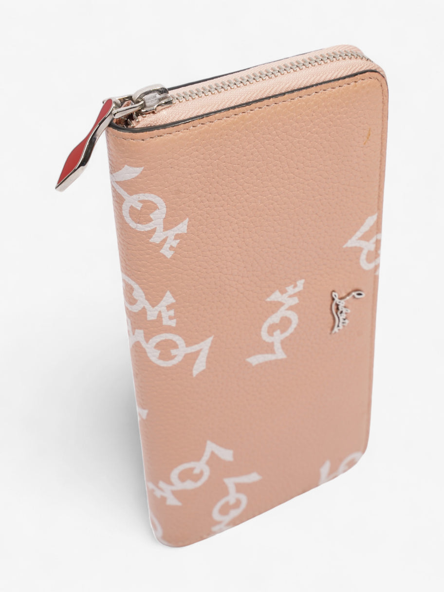 Christian Louboutin Love Zip Around Wallet Peach / White Leather Image 6