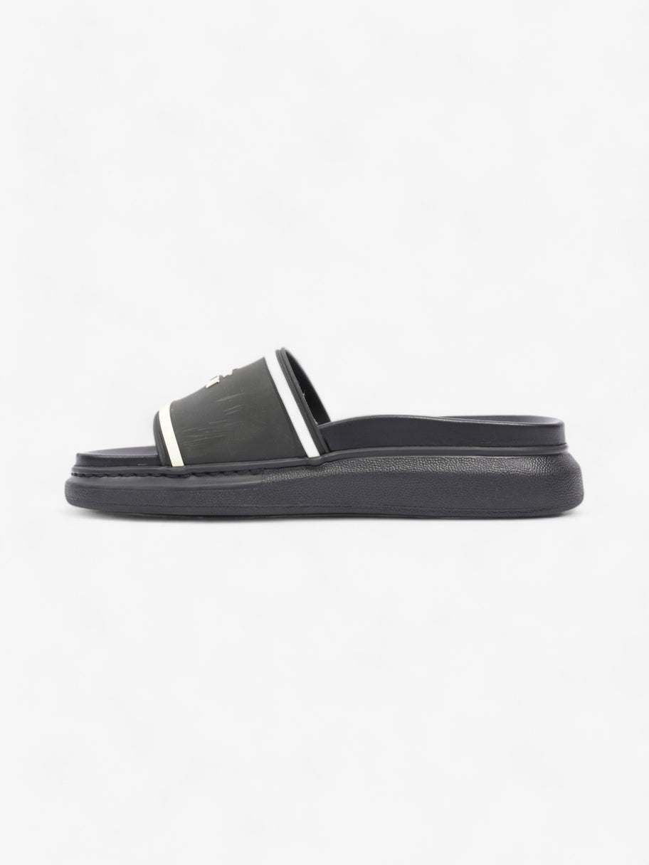 Alexander McQueen Logo Embossed Slides Black / White Rubber EU 38 UK 5 Image 3