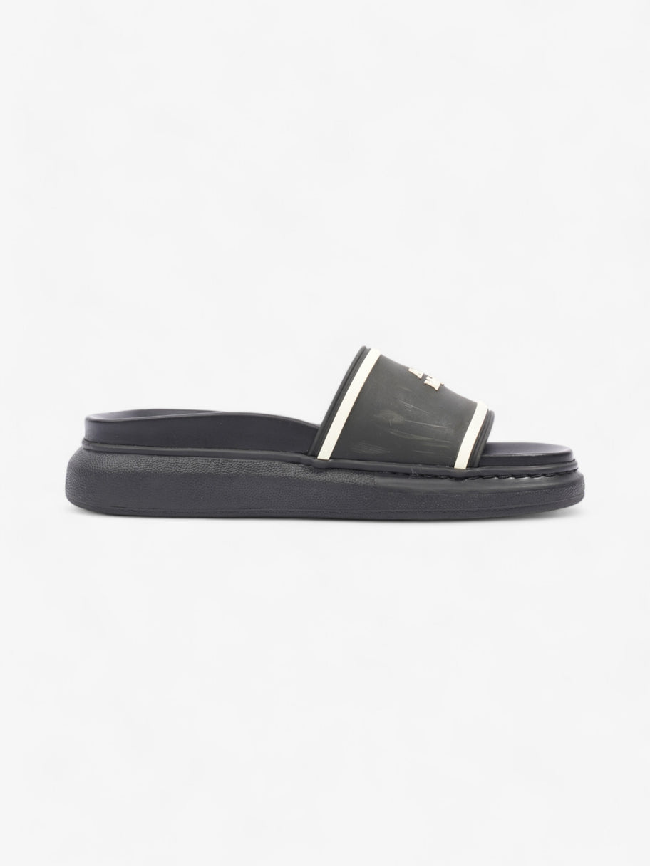 Alexander McQueen Logo Embossed Slides Black / White Rubber EU 38 UK 5 Image 4