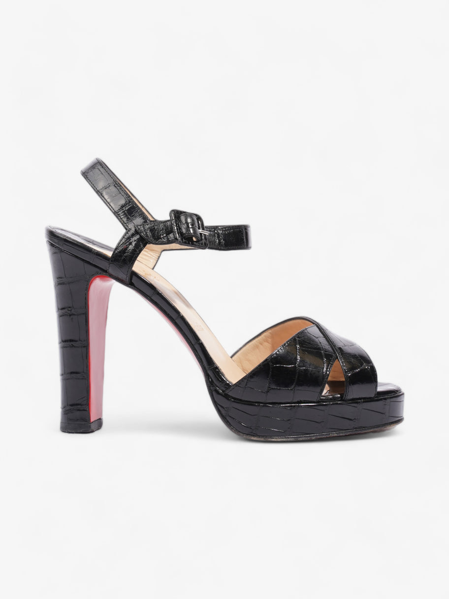 Christian Louboutin Selima 110mm Black Alligator Embossed Calfskin Leather EU 39 UK 6 Image 1