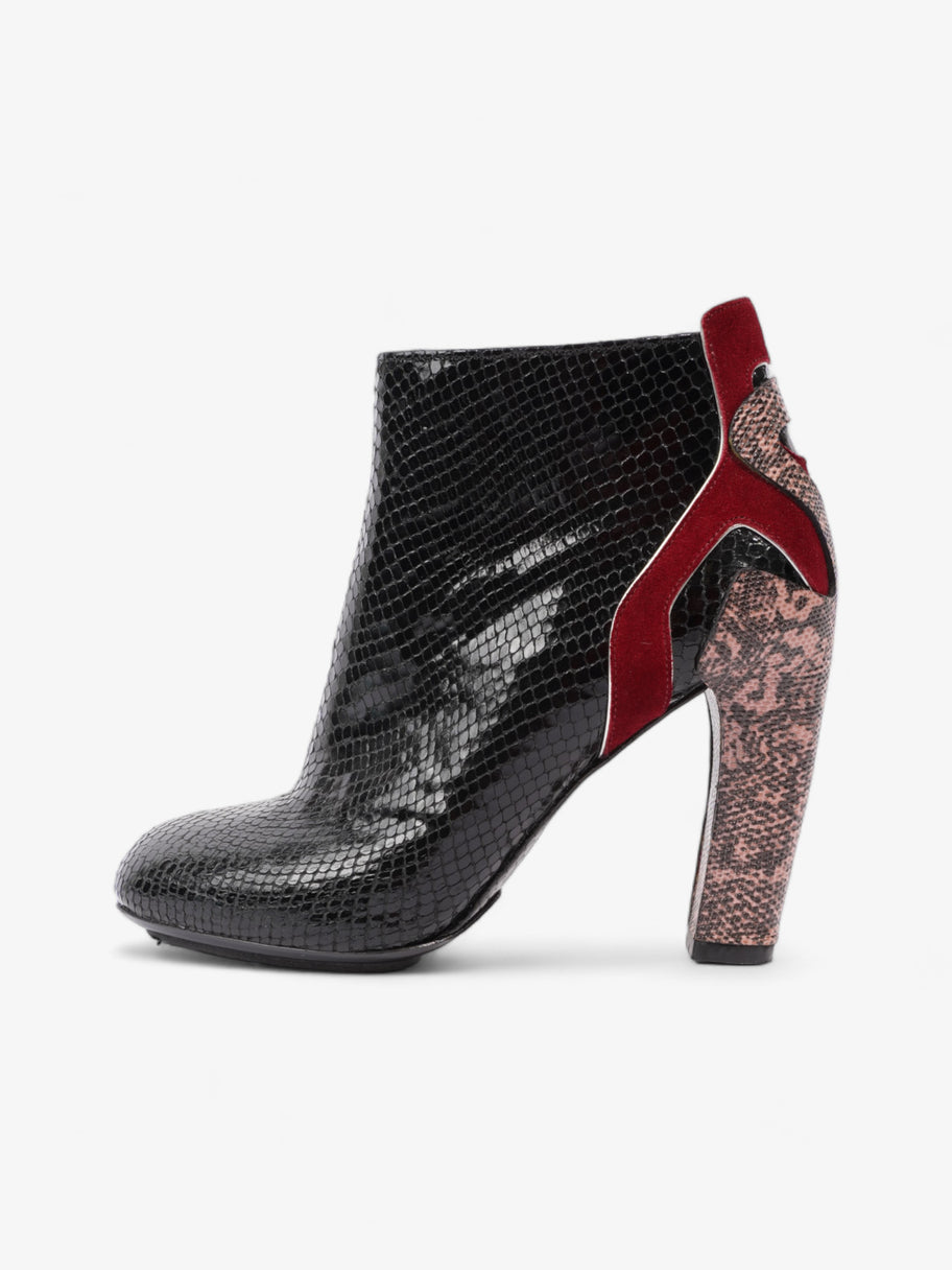 Dries Van Noten Heeled Snakeprint Boots 90mm Black / Red Patent Leather EU 39 UK 6 Image 5