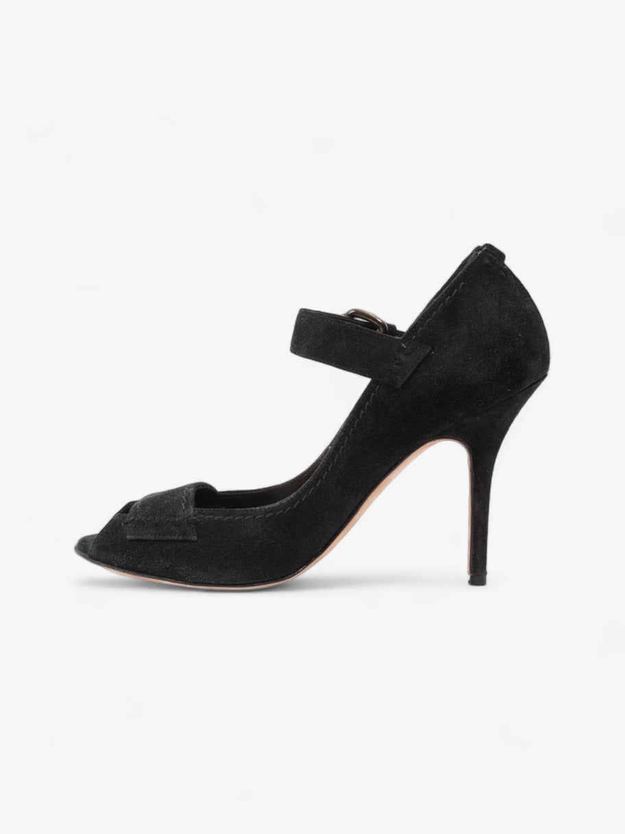 Manolo Blahnik Peep-Toe Mary-Jane Heels 80mm Black Suede EU 39.5 UK 6.5 Image 3