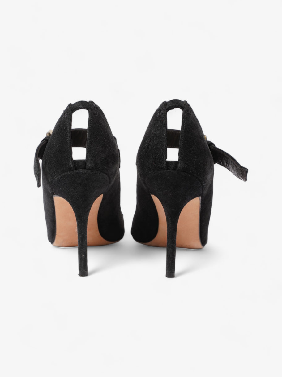 Manolo Blahnik Peep-Toe Mary-Jane Heels 80mm Black Suede EU 39.5 UK 6.5 Image 6