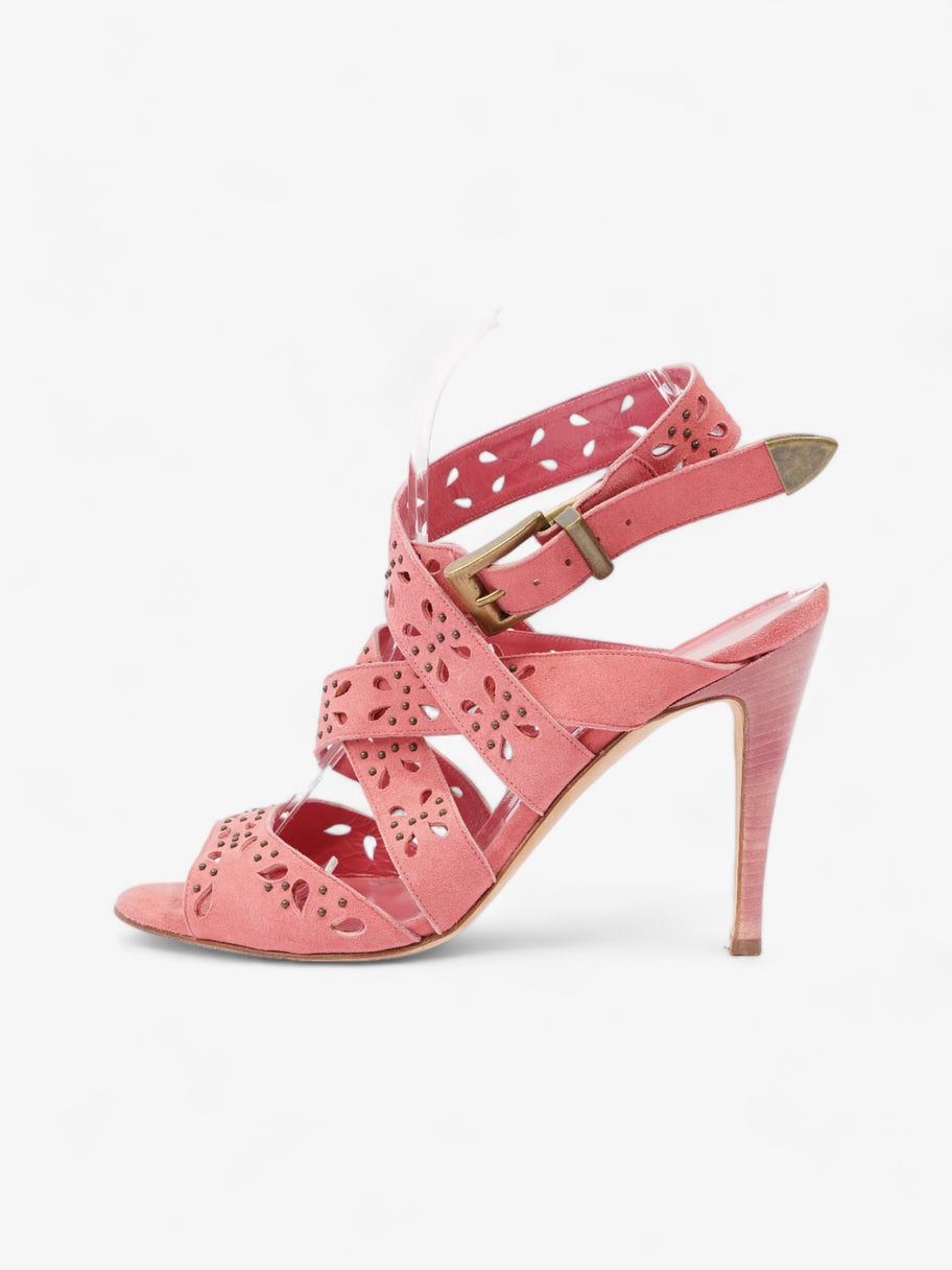 Manolo Blahnik Buckle Closure Strappy Heels 90mm Pink Suede EU 40.5 UK 7.5 Image 5