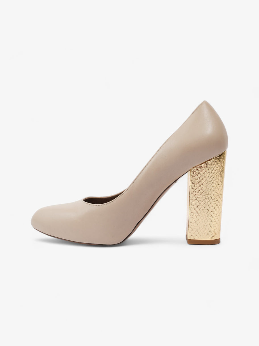 Marni Court Block Heel 95mm Taupe / Gold Leather EU 39.5 UK 6.5 Image 3