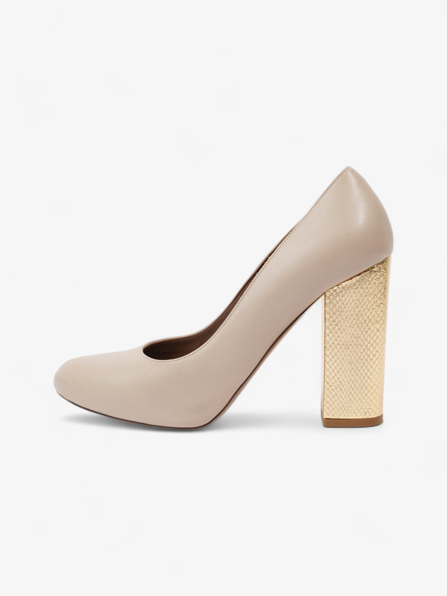 Marni Court Block Heel 95mm Taupe / Gold Leather EU 39.5 UK 6.5 Image 5