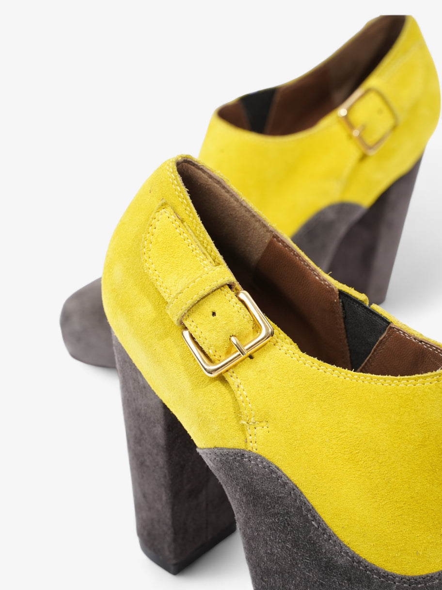 Marni Two Tone Heeled Booties 85mm Grey / Yellow Suede EU 39 UK 6 Image 10