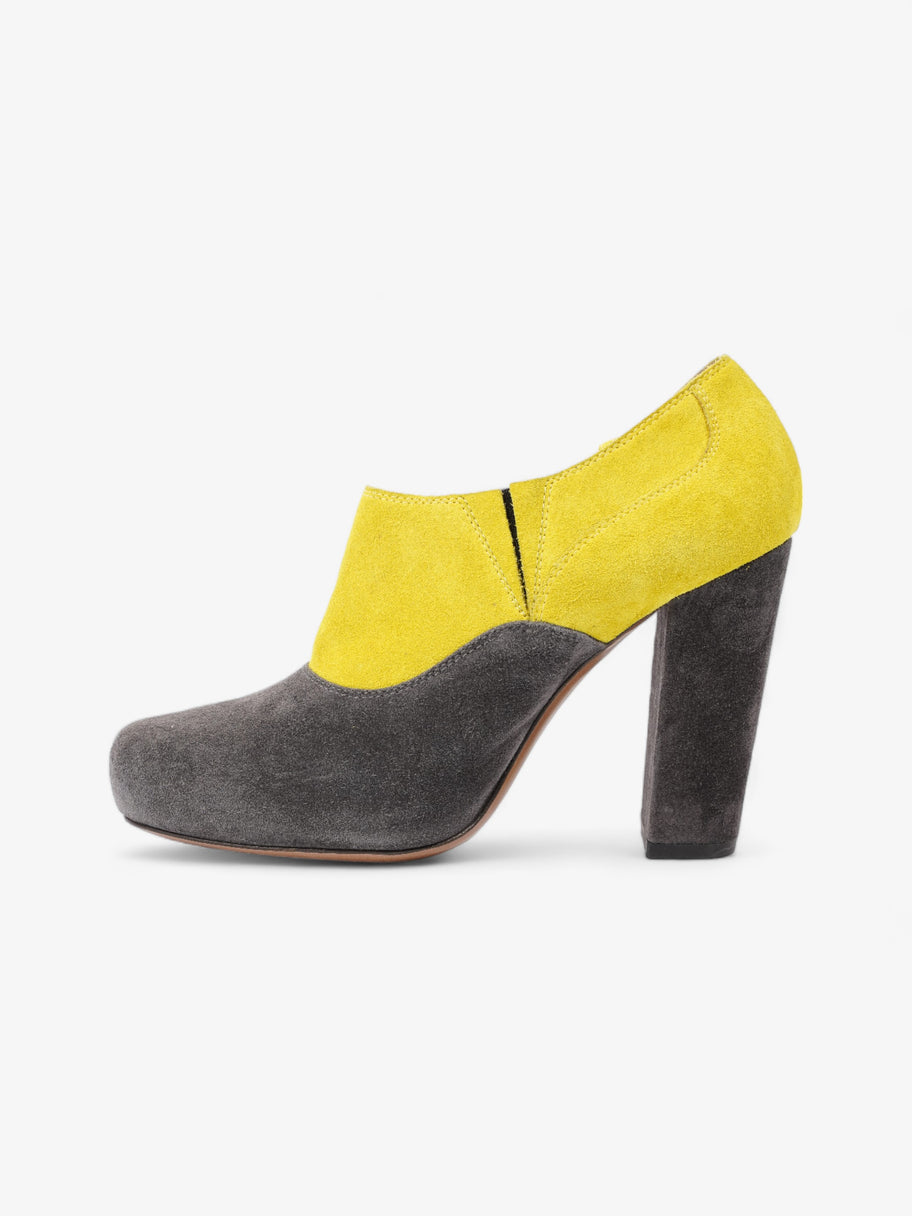 Marni Two Tone Heeled Booties 85mm Grey / Yellow Suede EU 39 UK 6 Image 3