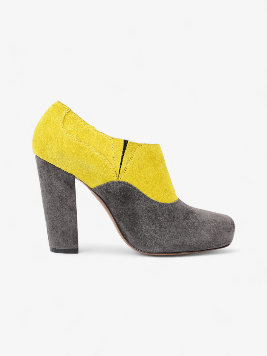 Marni Two Tone Heeled Booties 85mm Grey / Yellow Suede EU 39 UK 6 Image 4