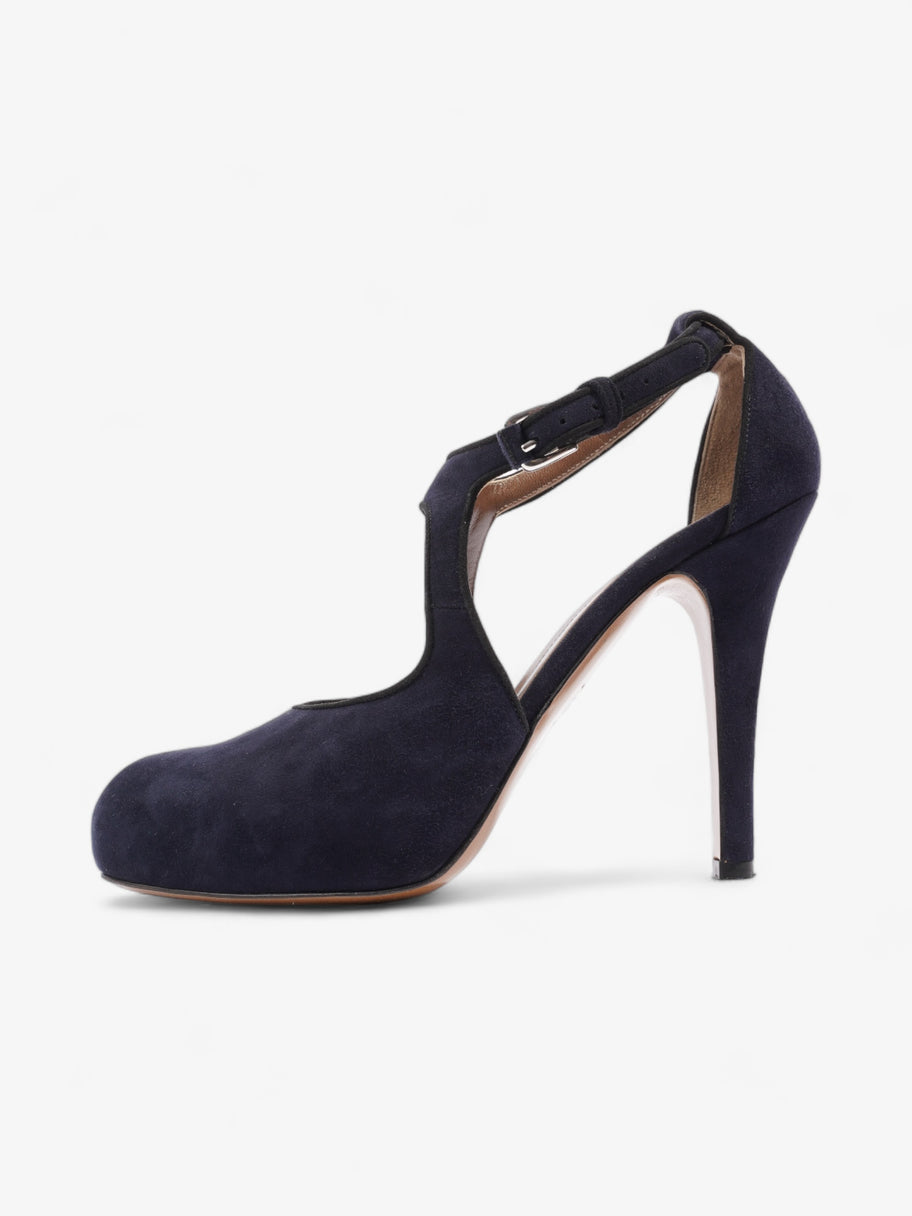 Marni Criss Cross Heels 100mm Navy Blue Suede EU 39 UK 6 Image 5