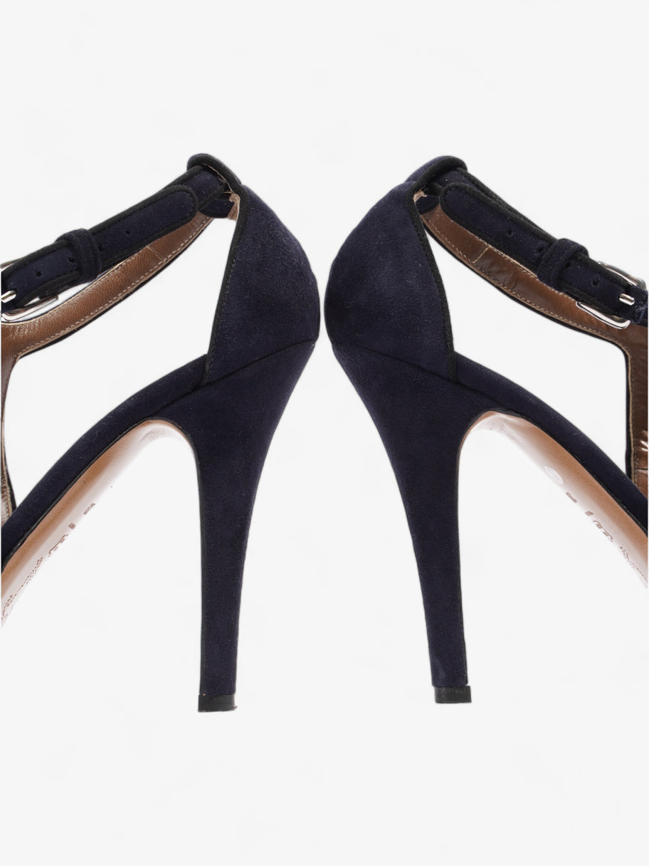 Marni Criss Cross Heels 100mm Navy Blue Suede EU 39 UK 6 Image 9