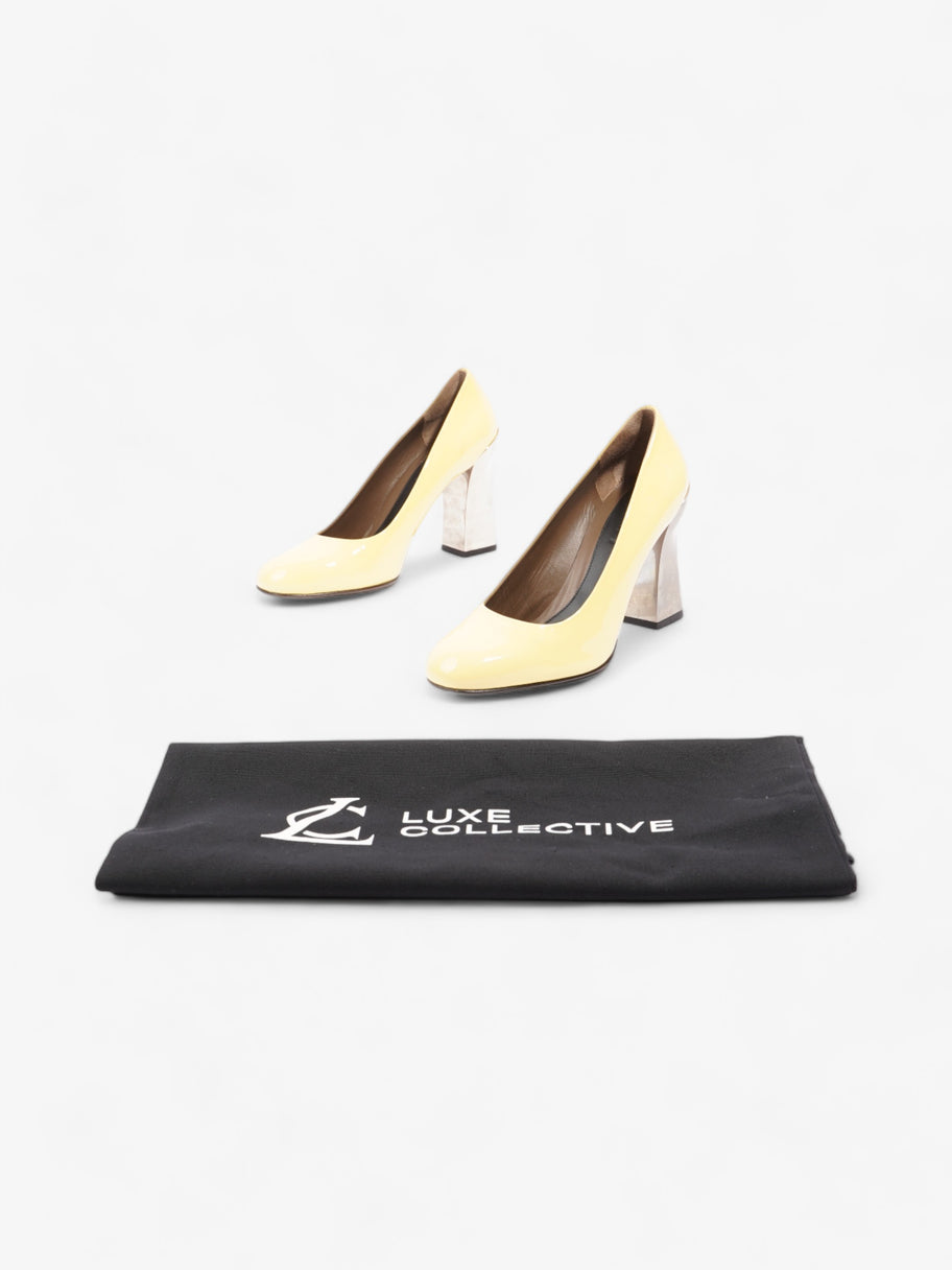 Marni Block Heel 80mm Butter Yellow Patent Leather EU 39.5 UK 6.5 Image 10