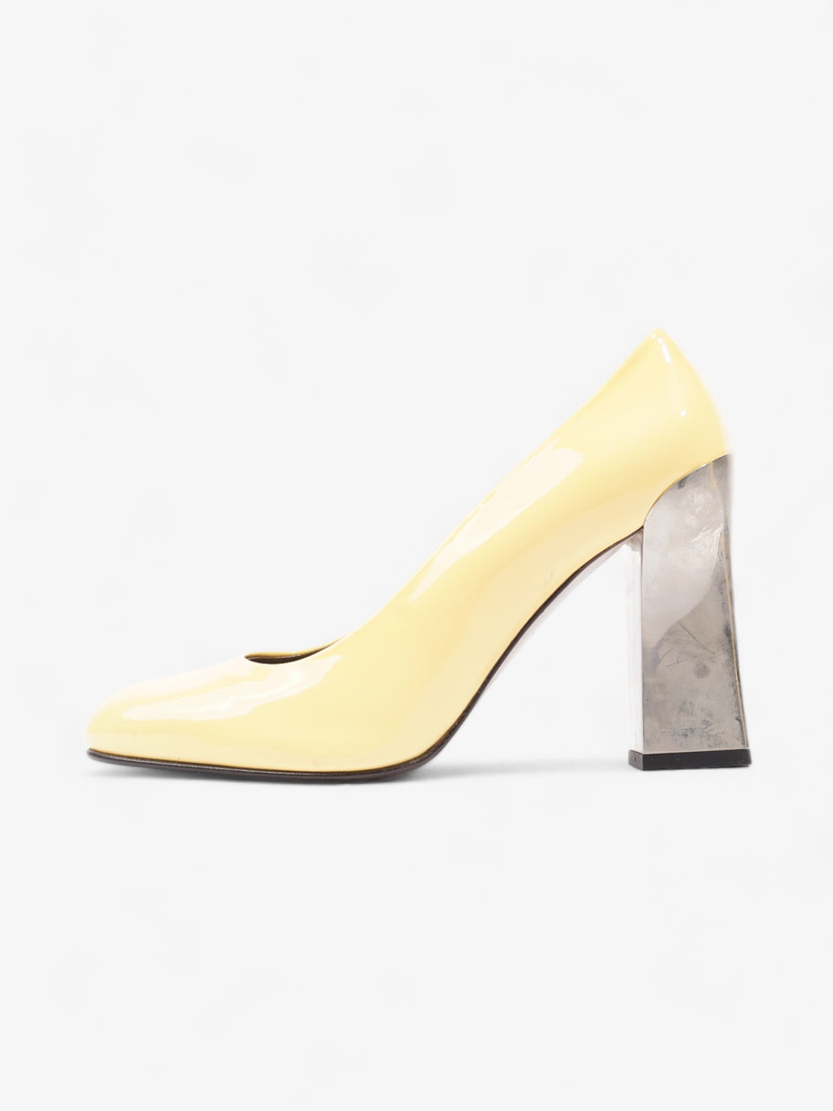 Marni Block Heel 80mm Butter Yellow Patent Leather EU 39.5 UK 6.5 Image 5