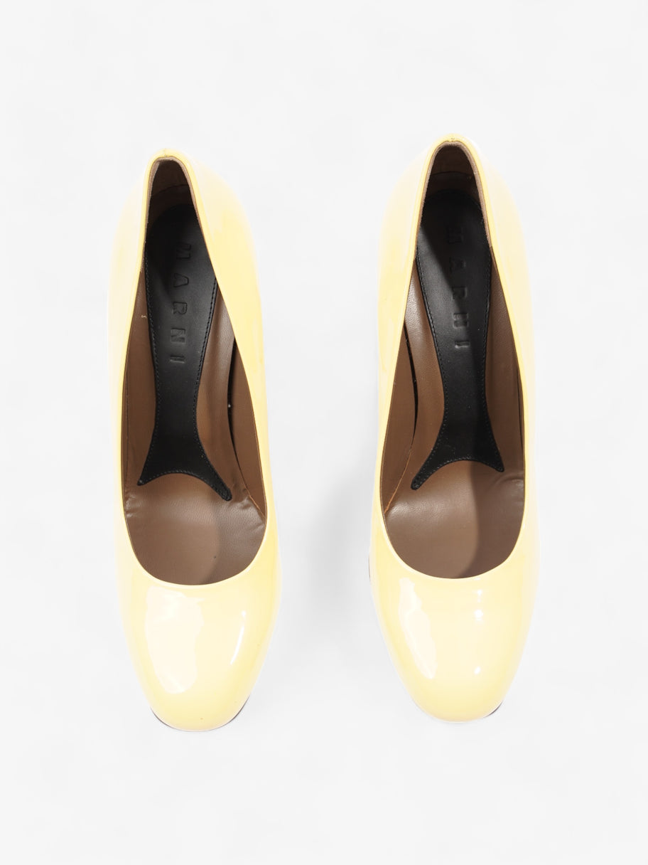 Marni Block Heel 80mm Butter Yellow Patent Leather EU 39.5 UK 6.5 Image 8