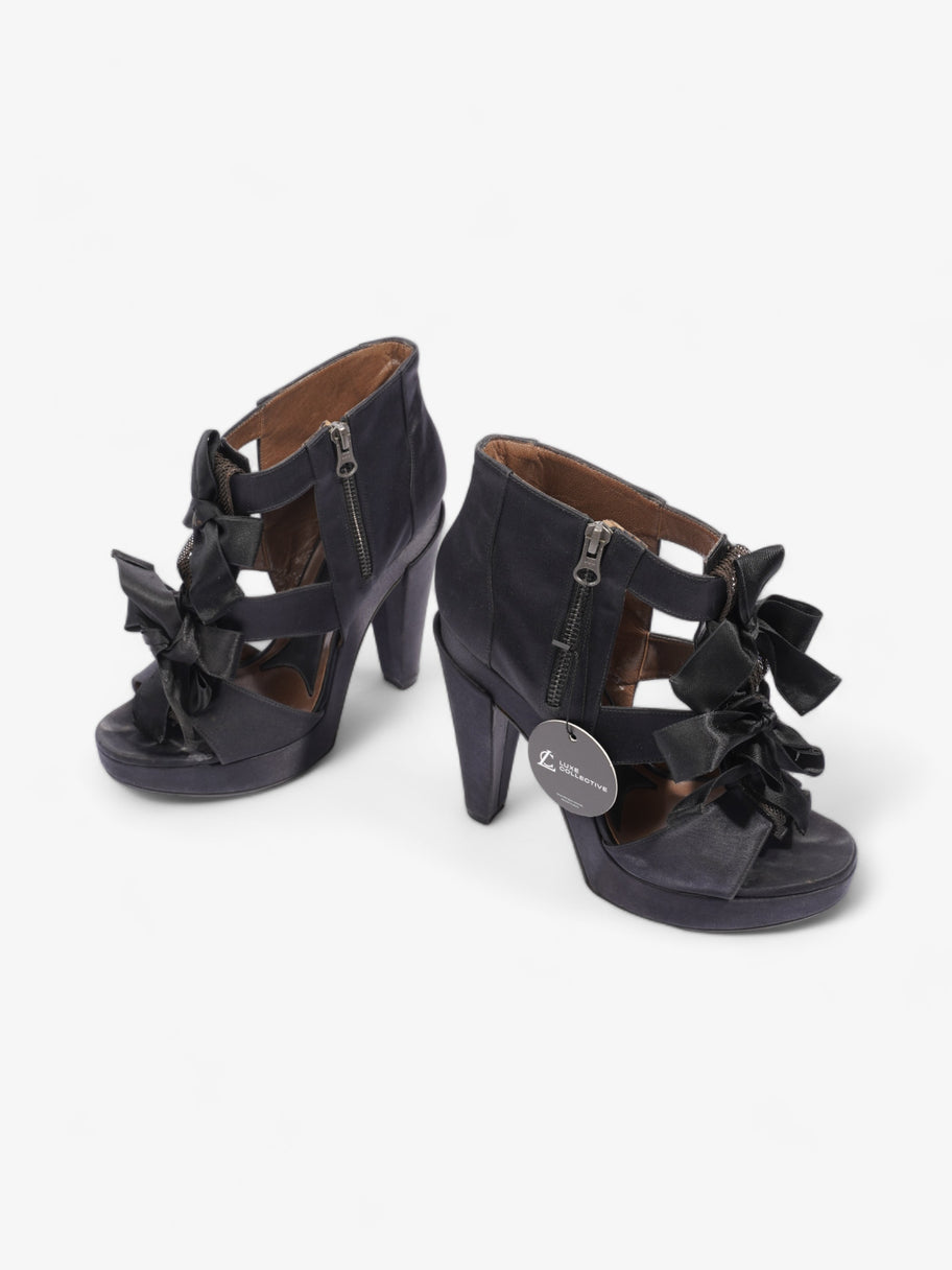 Marni Ribbon Bow Open Toe 135mm Black Satin EU 39 UK 6 Image 10