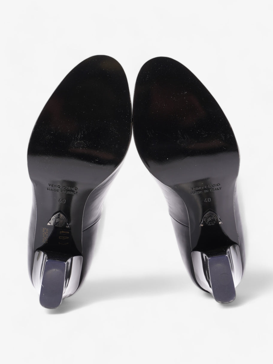 Ritch Erani Perspex Block Heel 80mm Black Leather EU 40 UK 7 Image 7