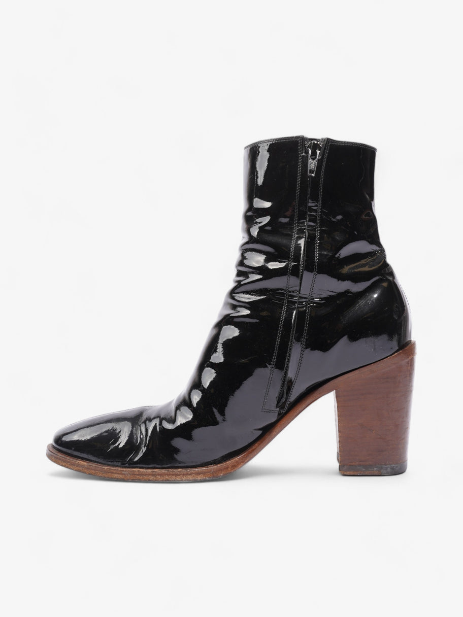 Celine Heeled Boots 80 Black Patent Leather EU 40 UK 7 Image 3