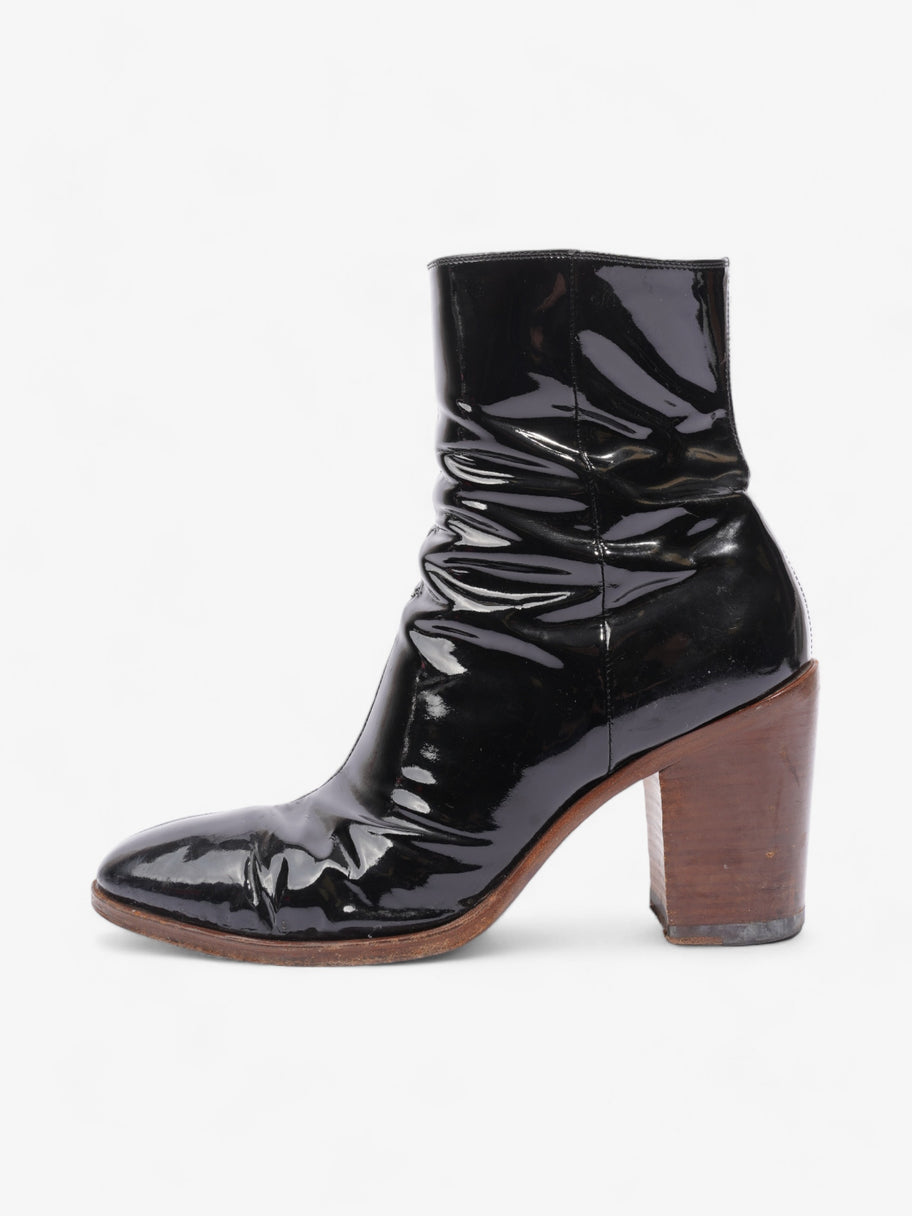 Celine Heeled Boots 80 Black Patent Leather EU 40 UK 7 Image 5