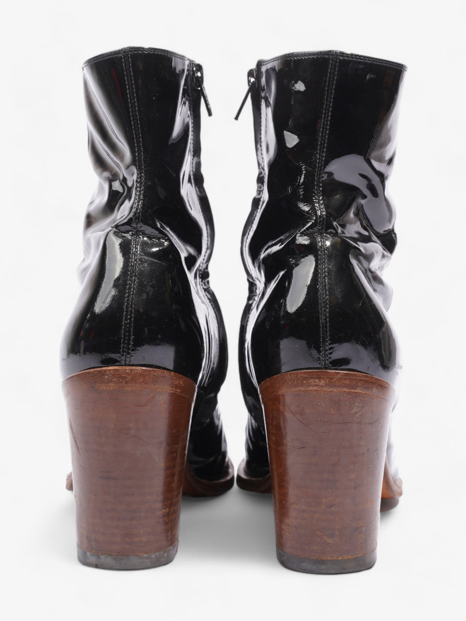 Celine Heeled Boots 80 Black Patent Leather EU 40 UK 7 Image 6