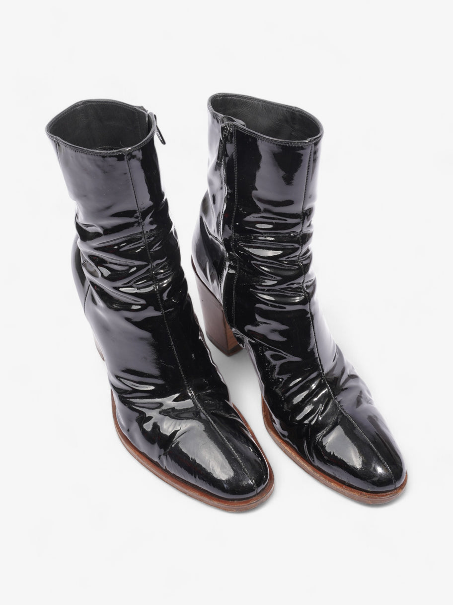 Celine Heeled Boots 80 Black Patent Leather EU 40 UK 7 Image 8