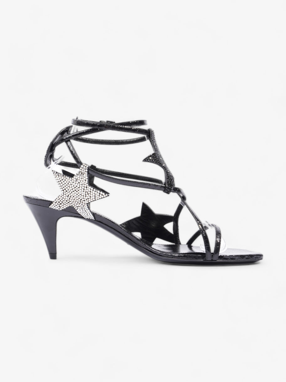 Saint Laurent Ayers Lacquer Stars Heels 60 Black / Silver Sequins  Leather EU 40 UK 7 Image 4