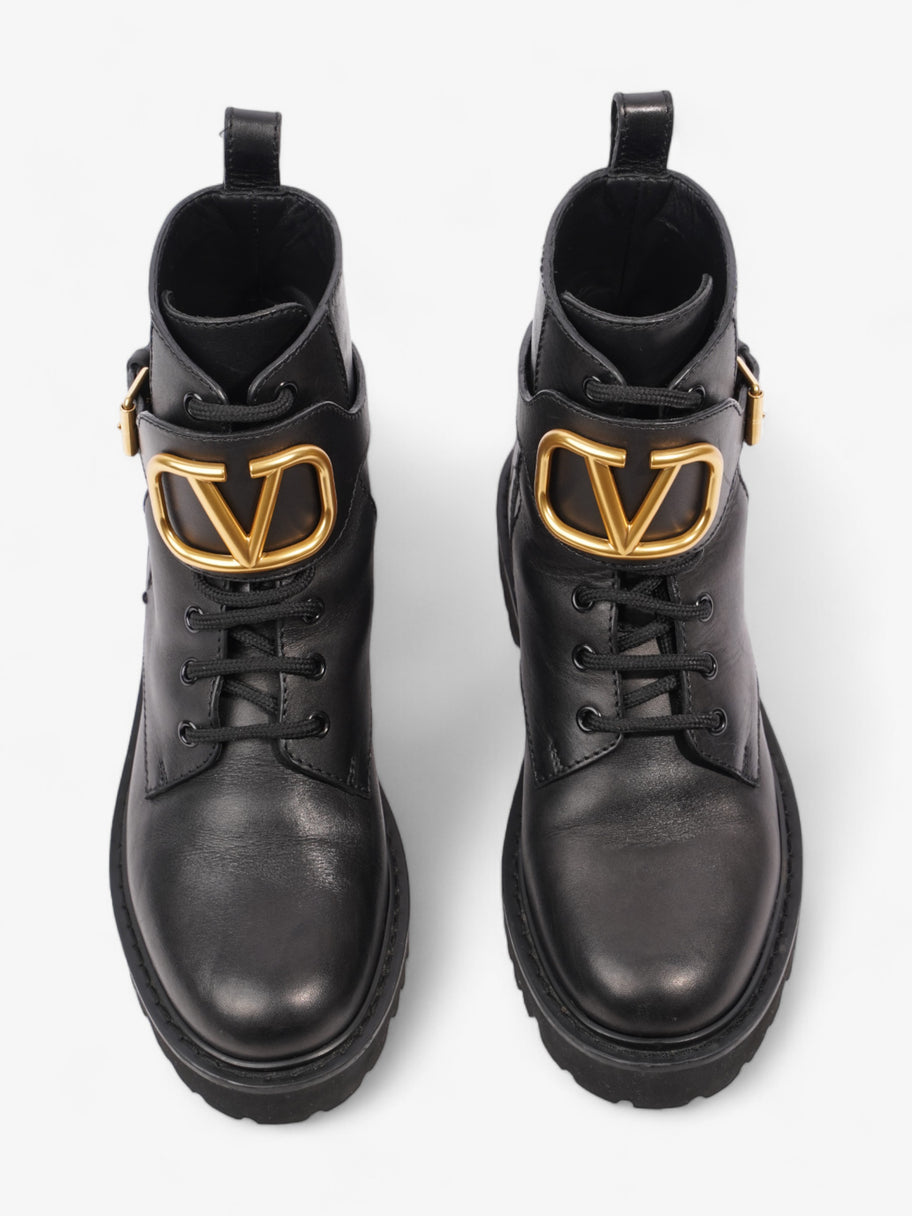 Valentino Vlogo Signature Boots Black / Gold Leather EU 38 UK 5 Image 8