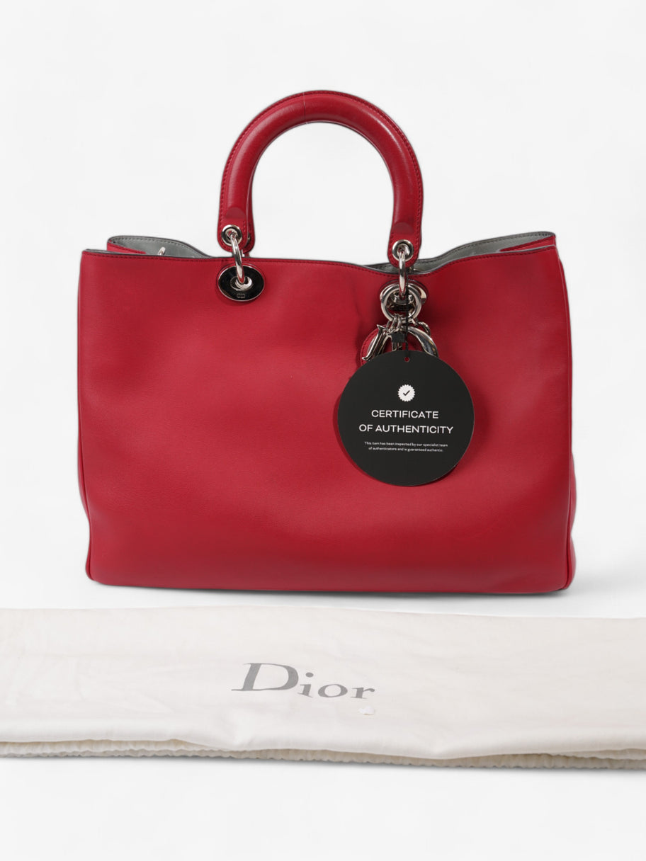 Christian Dior Diorissimo Shopper Tote Red Calfskin Leather Large Image 12