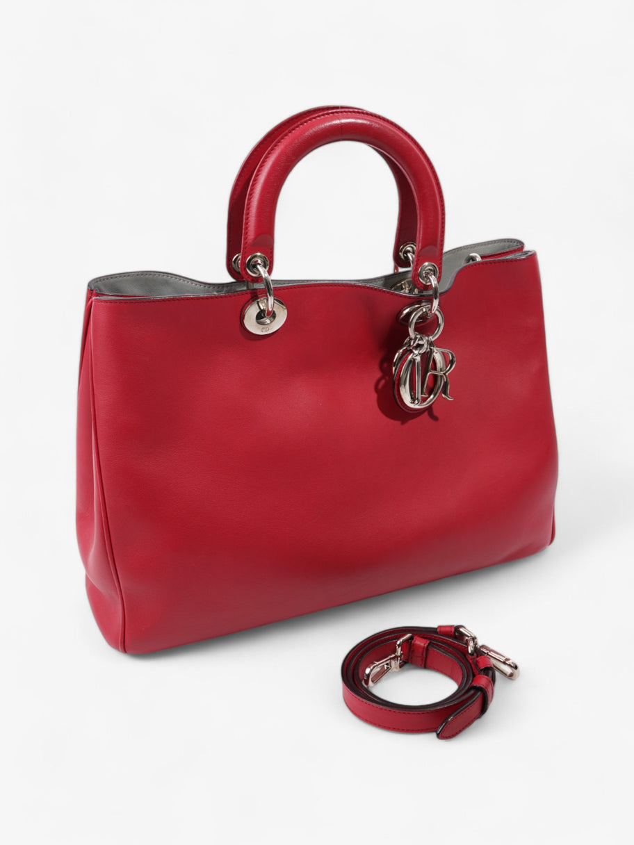 Christian Dior Diorissimo Shopper Tote Red Calfskin Leather Large Image 8