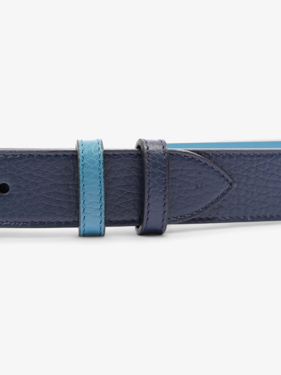 Gucci GG Marmont Thin Reversible Belt Navy / Aqua Blue Leather 95cm 38