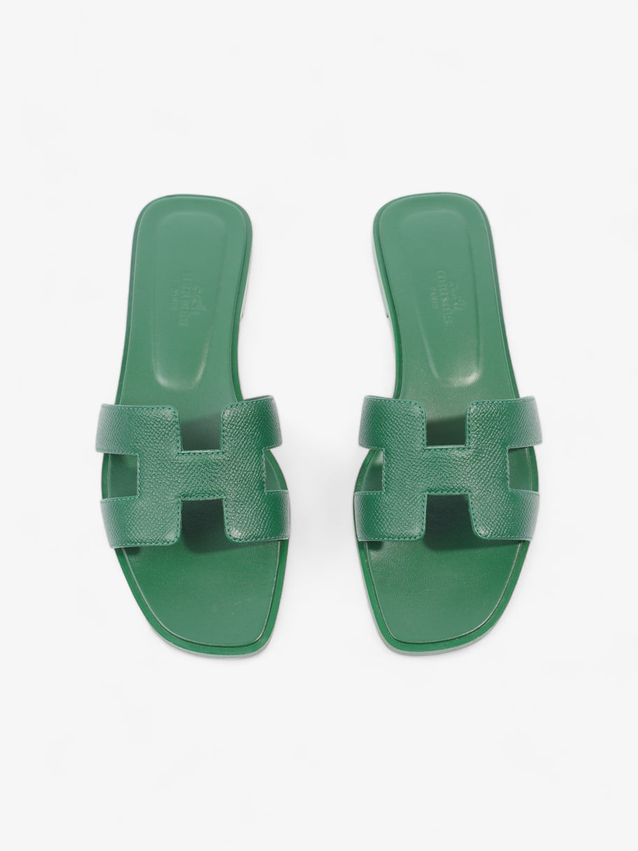 Hermes Oran Sandals Green Leather EU 36.5 UK 3.5 Image 8