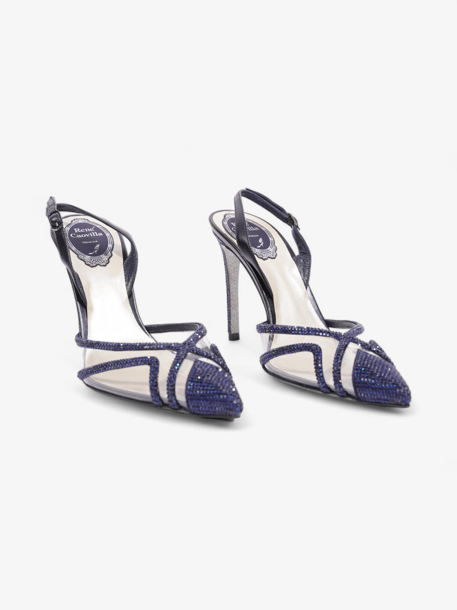 Rene Caovilla Dania PVC Slingback 100 Blue Leather EU 37 UK 5 Image 2